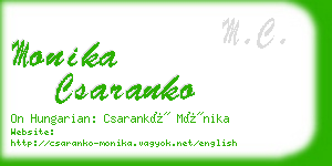 monika csaranko business card